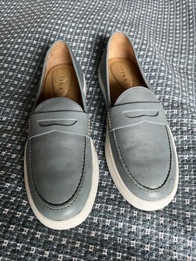 Patina (Portland Leather) Women’s Grey Blue Slip-On Penny Loafers
